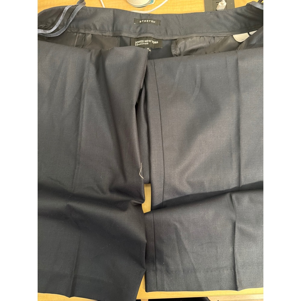Jones New York Collection Navy Blue Stretch Dress Pants Trousers Size 16